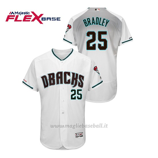 Maglia Baseball Uomo Arizona Diamondbacks Archie Bradley 150th Aniversario Patch Autentico Flex Base Bianco